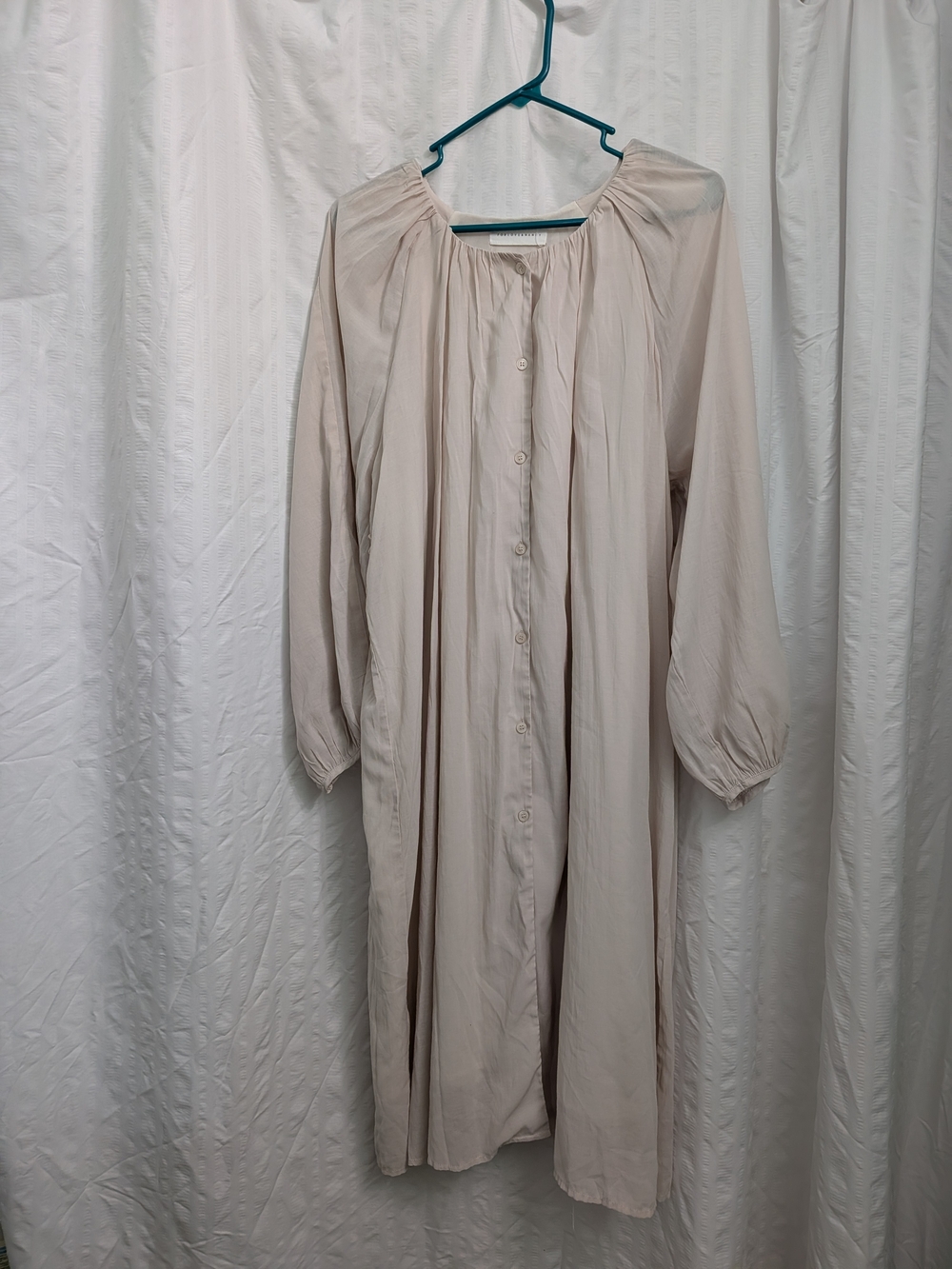 For Love & Nancy Women’s Beige Button-Front Smock Dress